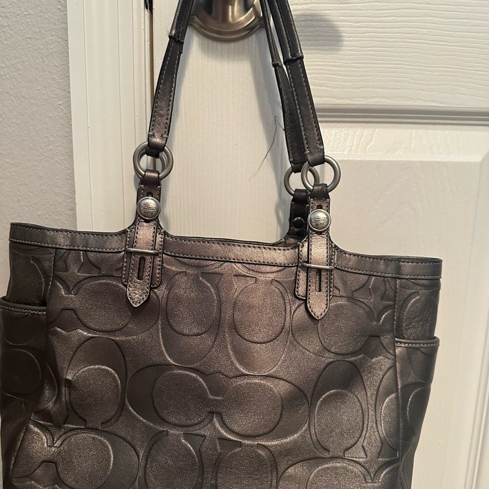 Coach Shimmering Metallic Tote